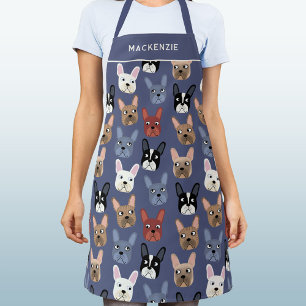 French Bulldog Personalisiert Dusty Blue Dog Schürze