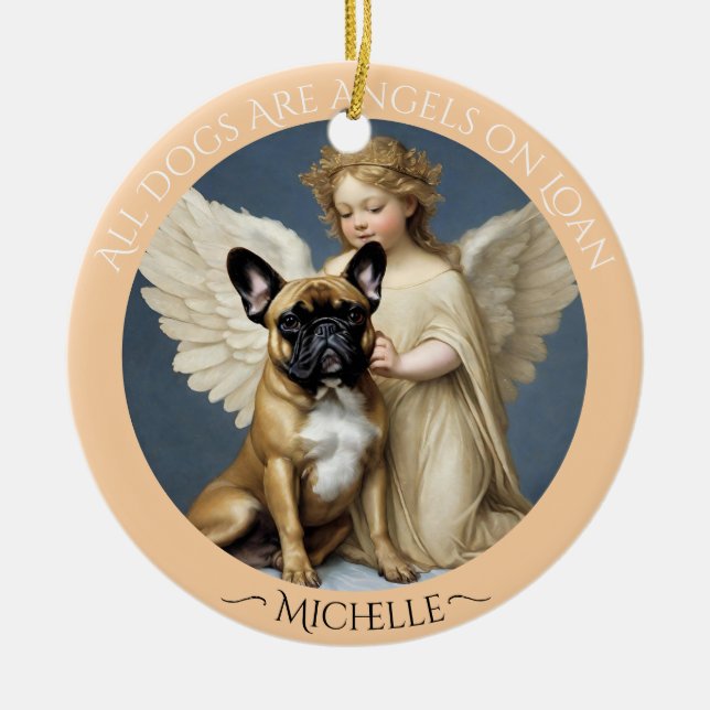 French Bulldog Personalisiert Memorial Keramik Ornament (Vorne)