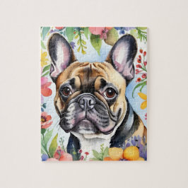 French Bulldog Portrait Colorful Family Pet Puzzle