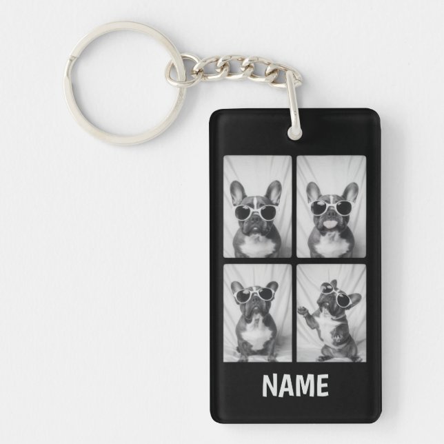 French Bulldog Portrait Personalisiert Schlüsselanhänger (Vorderseite)
