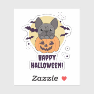 French Bulldog Pumpkin Sweet Hogs Happy Halloween Aufkleber