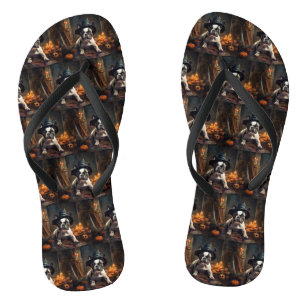 French Bulldog Pumpkins Halloween Beängstigend Flip Flops
