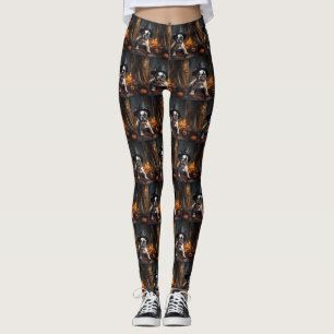 French Bulldog Pumpkins Halloween Beängstigend Leggings