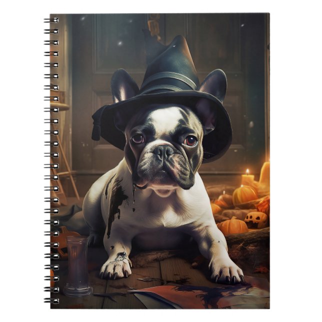 French Bulldog Pumpkins Halloween Beängstigend Notizblock (Vorderseite)