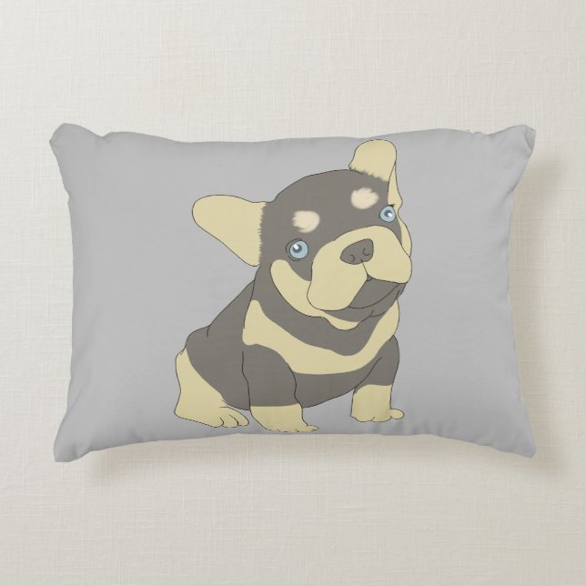 French Bulldog Puppy Cartoon Accent Pillow Dekokissen (Vorderseite)