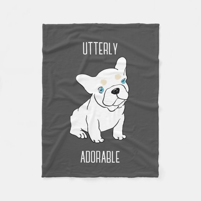 French Bulldog Puppy Cartoon Fleece Blanket (Vorderseite)
