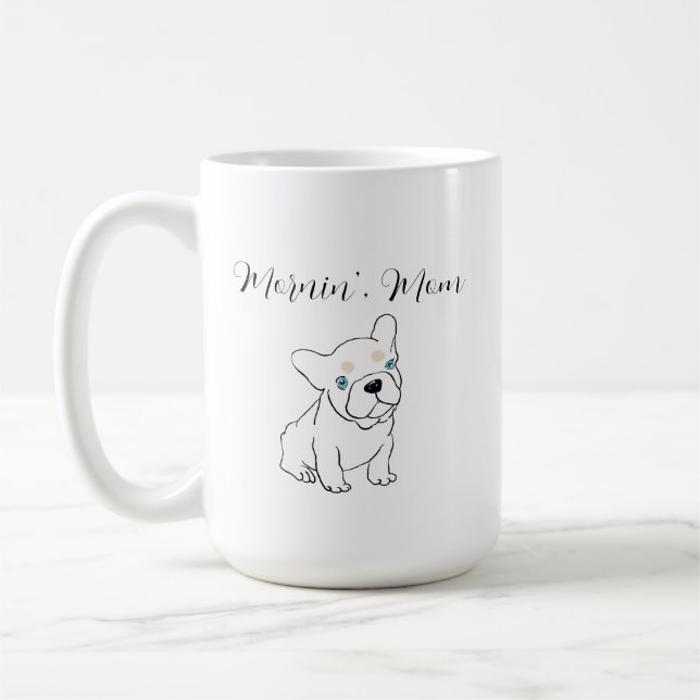 French Bulldog Puppy Cartoon Kaffeetasse (Links)