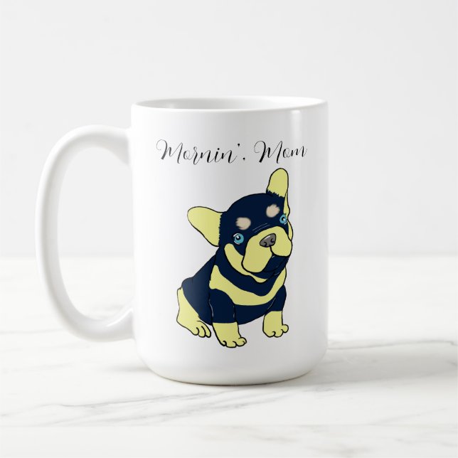 French Bulldog Puppy Cartoon Kaffeetasse (Links)