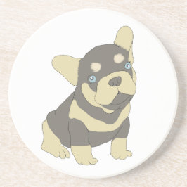 French Bulldog Puppy Cartoon Sandstone Untersetzer
