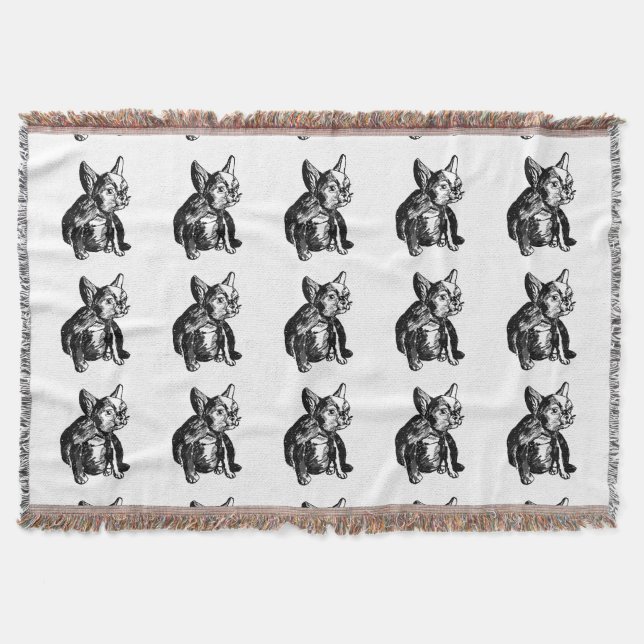 French Bulldog Puppy Throw Blanket Decke (Vorderseite)