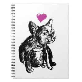 French Bulldog Puppy Zeichne Foto Notebook Notizblock