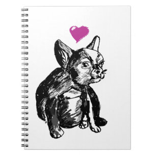 French Bulldog Puppy Zeichne Foto Notebook Notizblock