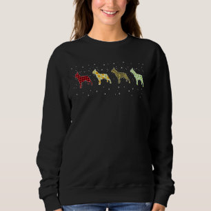 French Bulldog Red Kariert Christmas Leopart Xmas Sweatshirt