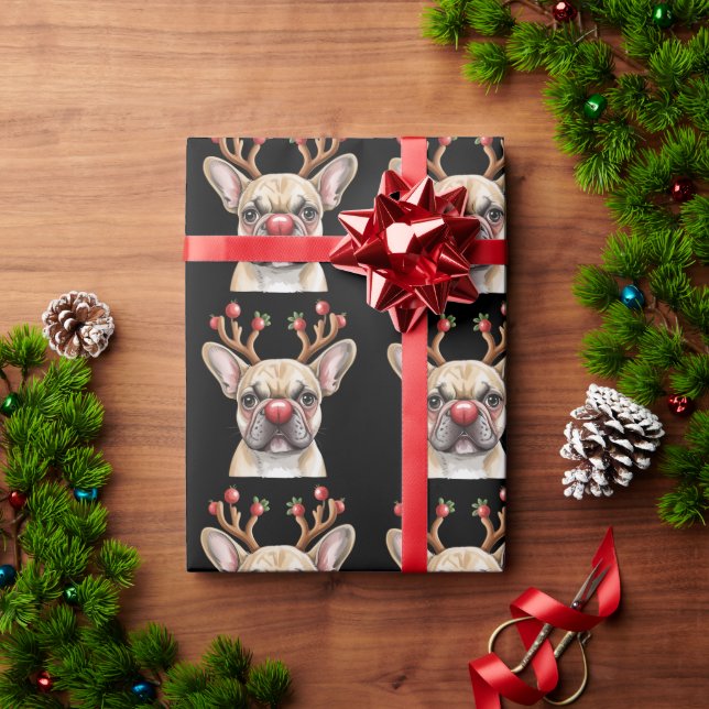 French Bulldog Reindeer Dog Lover Christmas Xmas Geschenkpapier (Feiertagsgeschenk)