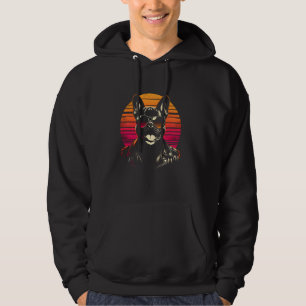 French Bulldog Retro Sunset - Vintage Bulldog-Bree Hoodie