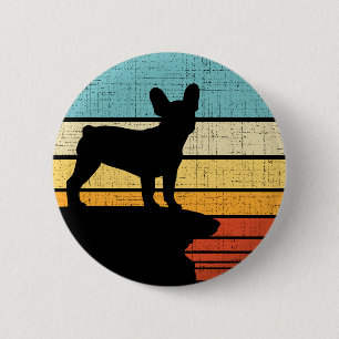 French Bulldog Retro Vintag Hund Welpenbesitzer Lo Button