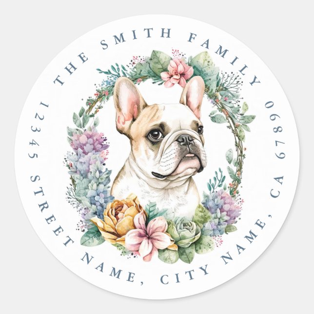 French Bulldog Round Stickers (Vorderseite)