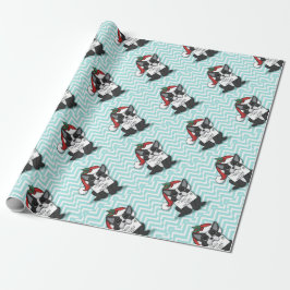 French bulldog Santa Claus Holiday Geschenkpapier