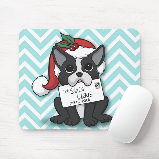 French bulldog Santa Claus Holiday Mousepad (Mit Mouse)