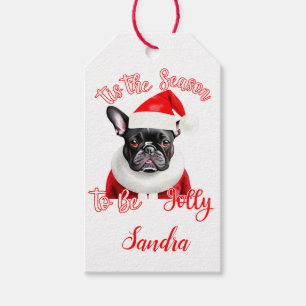 French Bulldog Santa Outfit Geschenkanhänger