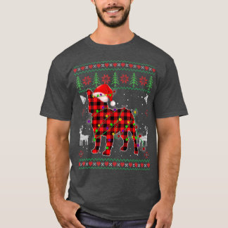 French Bulldog Santa Red Kariert Ugly Christmas Sw T-Shirt
