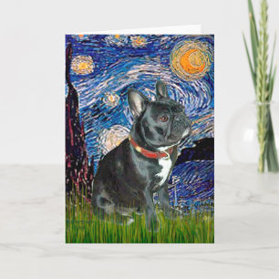 French Bulldog (schwarz 11) - Starry Night (vert) Karte