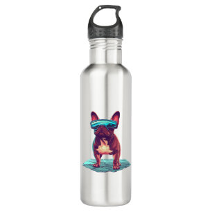 French Bulldog SciFi mit Cooler Sonnenbrille Edelstahlflasche