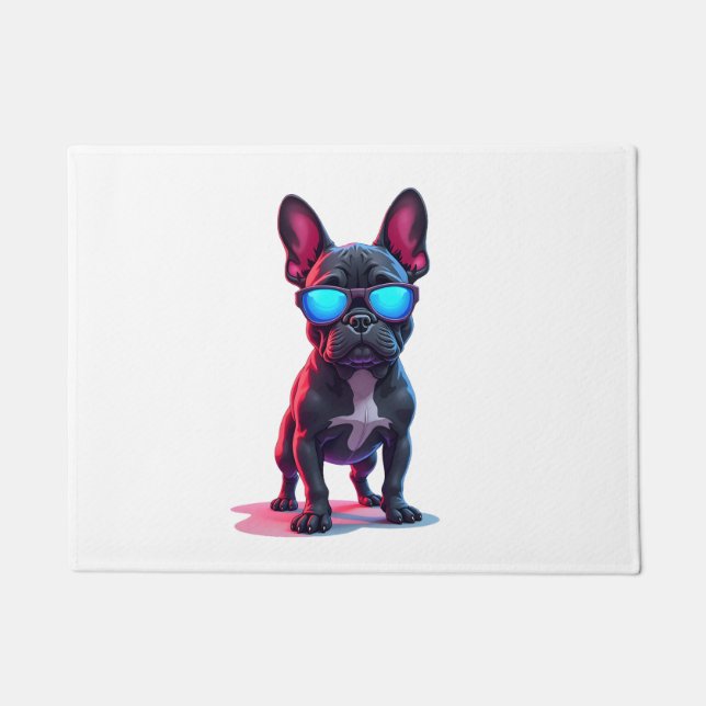 French Bulldog SciFi mit Cooler Sonnenbrille Fußmatte (Vorderseite)