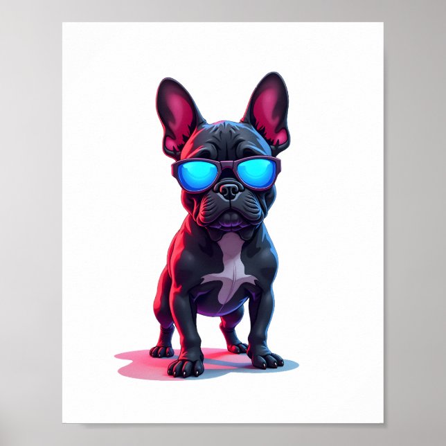 French Bulldog SciFi mit Cooler Sonnenbrille Poster (Vorne)