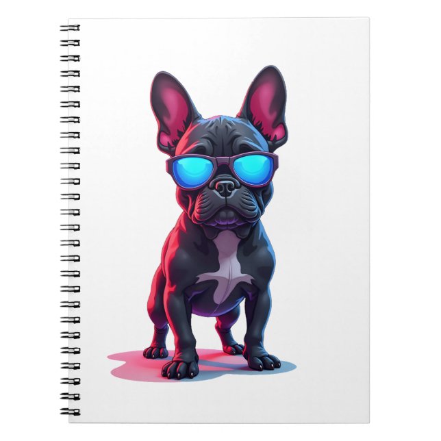 French Bulldog SciFi Wearing Cool Sunglasses Notizblock (Vorderseite)