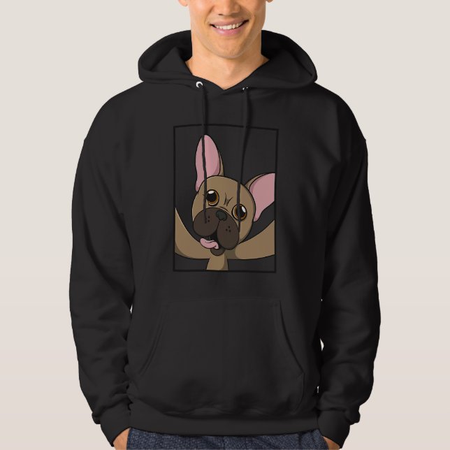 French Bulldog Selfie Animal Dog for a dog owner Hoodie (Vorderseite)