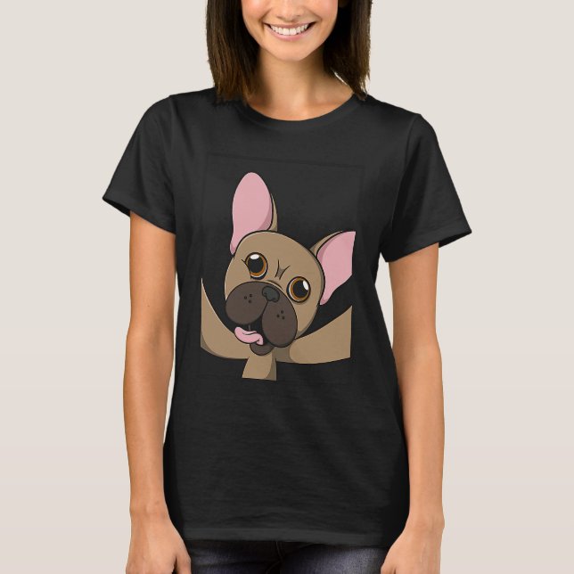 French Bulldog Selfie Animal Dog for a dog owner T-Shirt (Vorderseite)