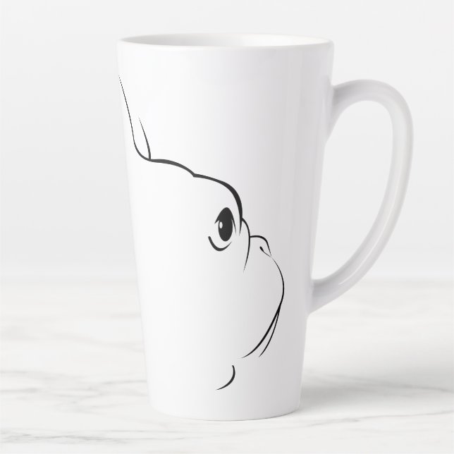 French Bulldog Silhouette Latte Tasse (Rechts)