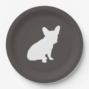 French Bulldog Silhouette Party Pappteller