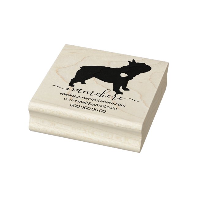 French Bulldog Silhouette Puppy Gummistempel (Stempel)