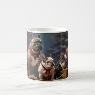 French Bulldog Snowy Sleigh Weihnachtsdekor Kaffeetasse