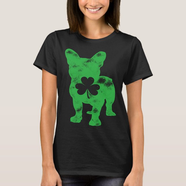 French Bulldog St Patrick s Day Men Women Shamrock T-Shirt (Vorderseite)