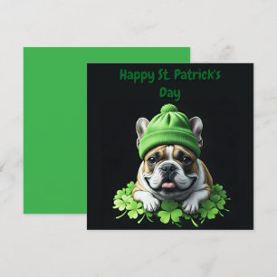 French Bulldog St. Patrick's Day Kleeblatt Glück Einladung
