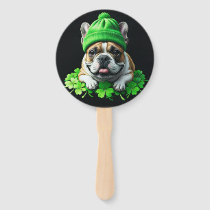 French Bulldog St. Patrick's Day Kleeblatt Glück Fächer