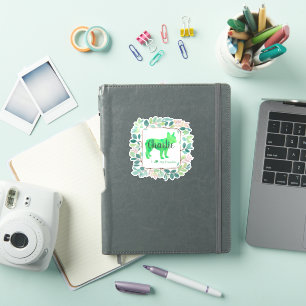 French Bulldog Sticker - Custom Pastell Green Gift