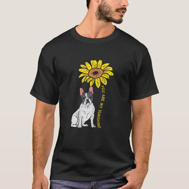 French Bulldog Sunflower Sunshine Frenchie Dog Wom T-Shirt (Vorderseite)