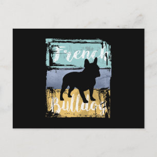 French Bulldog T-Shirt - Retro French Bulldog Dog Postkarte