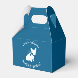 French Bulldog Themenparty - Baby Dusche blau Geschenkschachtel