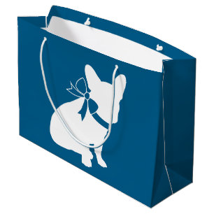 French Bulldog Themenparty - Baby Dusche blau Große Geschenktüte