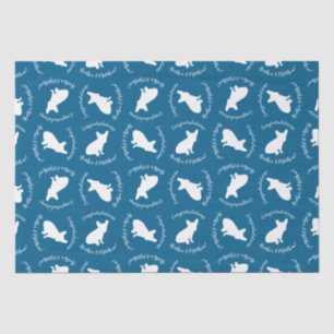 French Bulldog Themenparty - Baby Dusche blau Seidenpapier