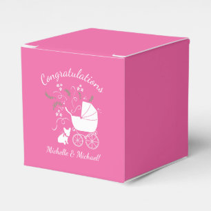 French Bulldog Themenparty - Babydusche pink Geschenkschachtel