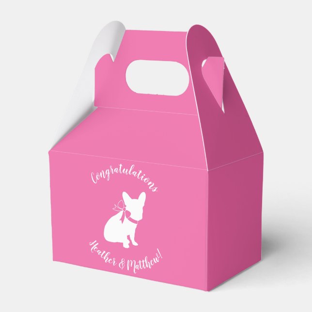 French Bulldog Themenparty - Babydusche pink Geschenkschachtel (Vorderseite)