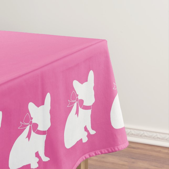 French Bulldog Themenparty - Babydusche pink Tischdecke (Beispiel)