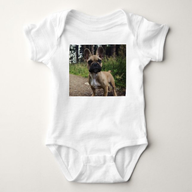 French Bulldog Throw Pillow Baby Strampler (Vorderseite)