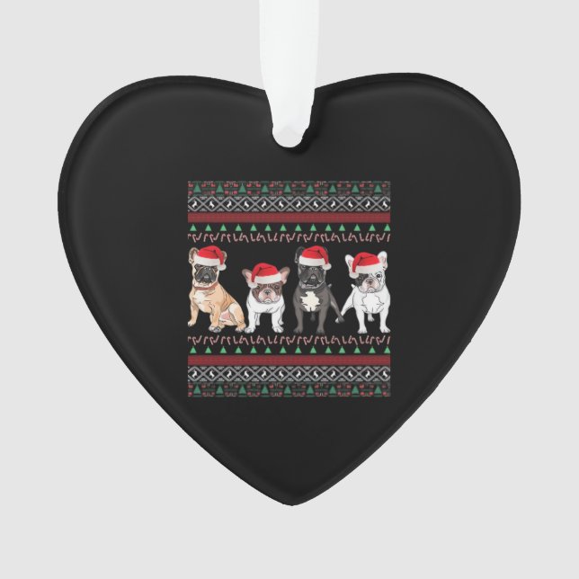 French Bulldog Ugly Christmas Sweater Essential T- Ornament (Vorderseite)